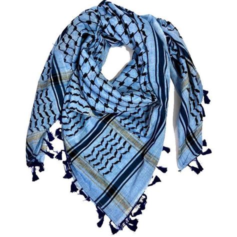 Traditional Blue Hirbawi Keffiyeh Shemagh Made In Palestine Kufiya