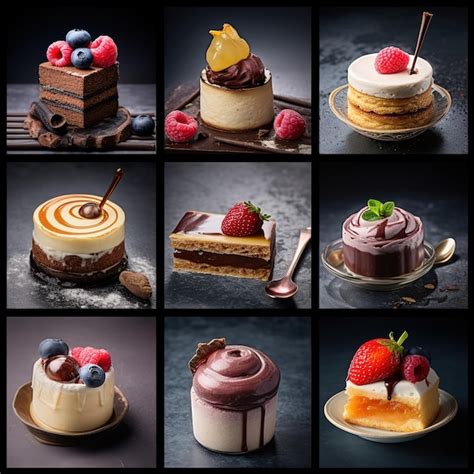 Premium Photo | Collection of delicious desserts variety of different ...