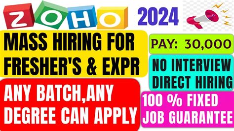 Zoho Offcampus Hiring For All Zoho Recruitment For Previous Batch