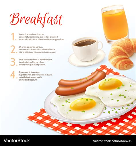 Breakfast food background Royalty Free Vector Image