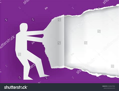 Man Ripping Paper Background Male Silhouette Stock Vector Royalty Free