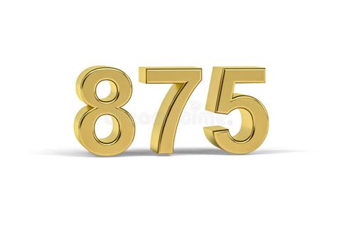 Golden 3d Number 875 Year 875 Isolated On White Background Stock