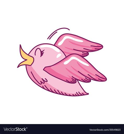 Cute Flying Bird Cartoon