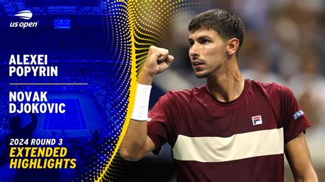 Alexei Popyrin Vs Novak Djokovic Extended Highlights Us Open