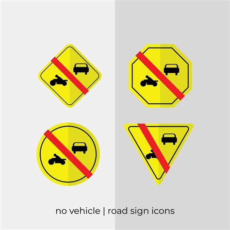 different no vehicle road sign vector collection in yellow icons 35451662 Vector Art at Vecteezy