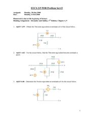 Eecs W Problem Set Eecs W Problem Set Assigned Due