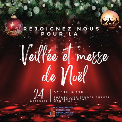 Veillée et messe de Noël le 24 décembre 2023 CCFHK Communauté