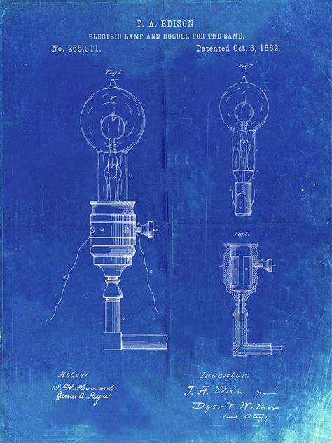 Thomas Edison Light Bulb Blueprints