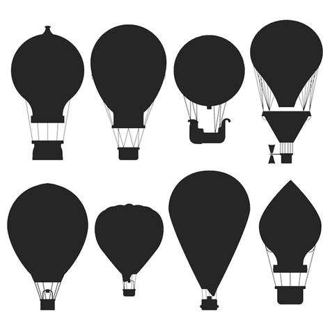 Premium Vector Hot Air Balloons Silhouettes Set