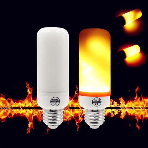 LED Flame Lamp 7W 9W E27 E26 E14 E12 B22 AC85 265V Flickering Effect