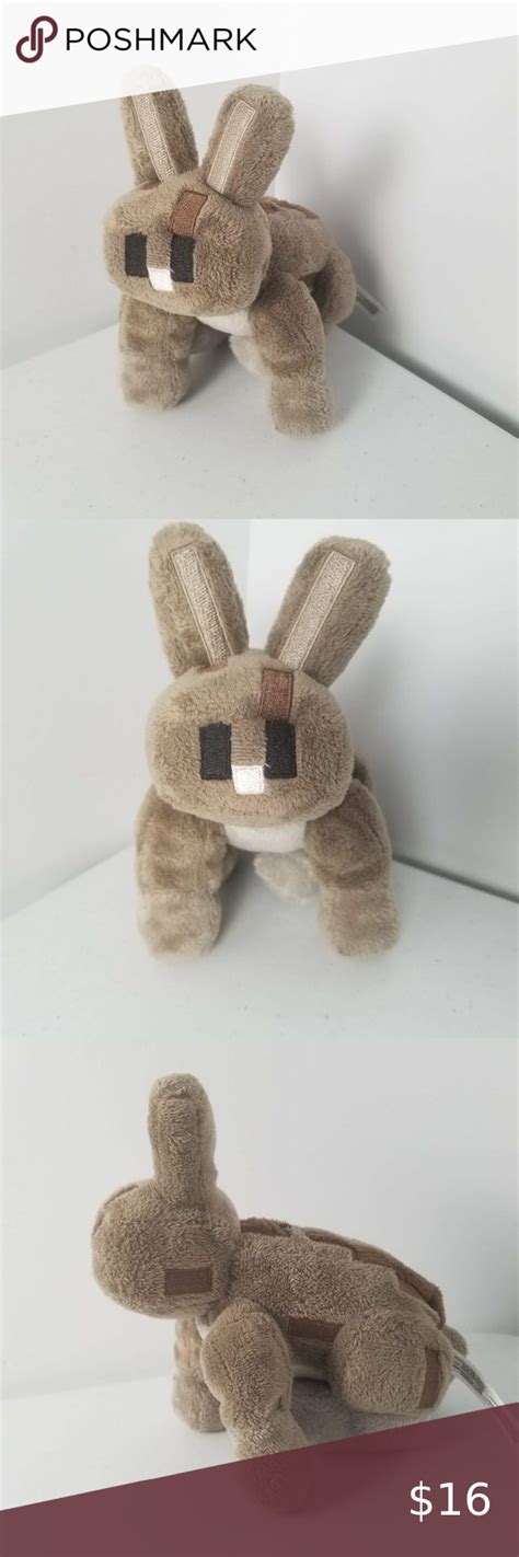 Minecraft Bunny Rabbit Plush Stuffed Animal Brown Mojang Jinx 2017 7"