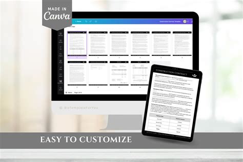 Editable Construction Contract Template Professional - Etsy