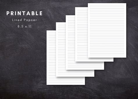 printable lined page instant  lined notes printable writing