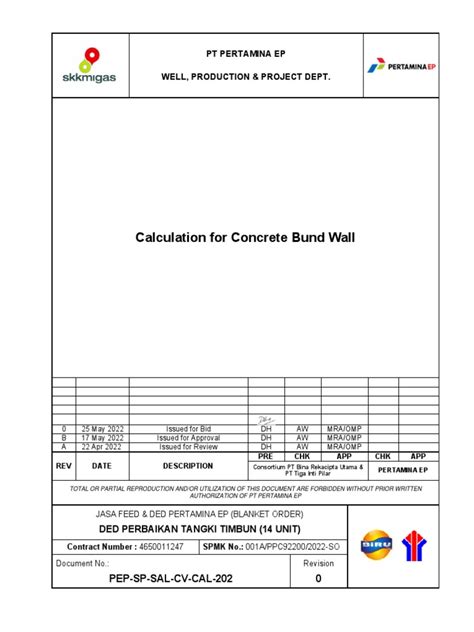 Calculation for Concrete Bund Wall: Design Methodology, Analysis, and Results | PDF | Foundation ...