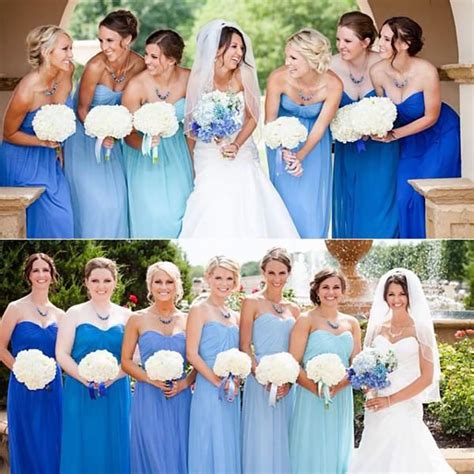 Blue Ombre Bridesmaids Dresses Navy Blue Bridesmaid Dresses Mismatched