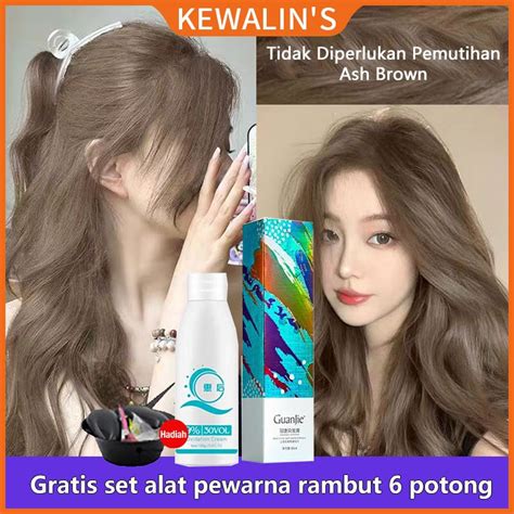 Jual Ash Brown Guanjie Rambut Permanent Hazelnut Ash Brown Pewarna