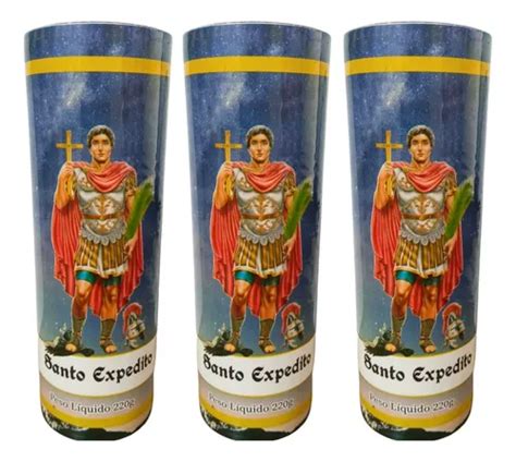 Kit C 3 Velas Votiva 7 Dias Santo Expedito Em Pvc MercadoLivre