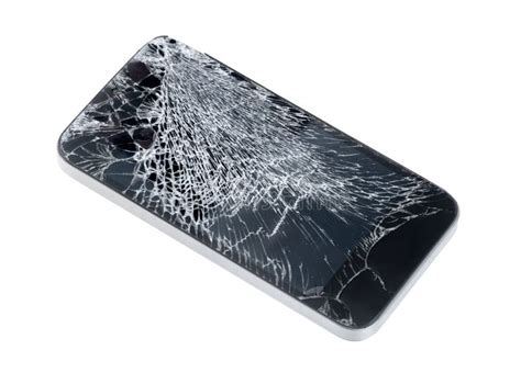 apple iphone  broken screen stock image image  isolated black