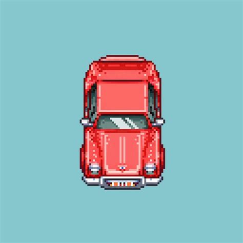 Premium PSD A Red Car Pixel Art