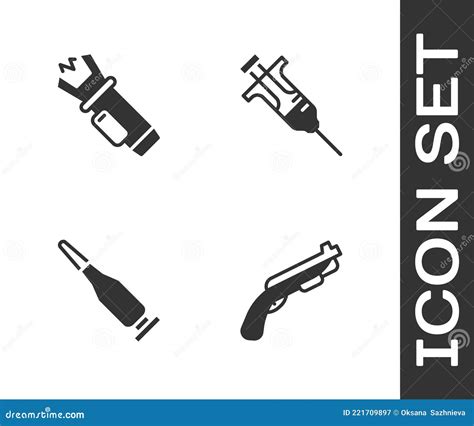 Pictogram Van Een Elektrisch Schokkende Kogel Met Injectiespuit Bij De