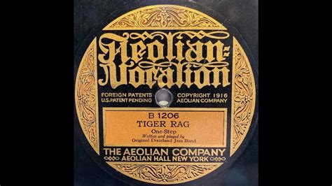 Original Dixieland Jazz Band Odjb Tiger Rag 1917 Rare Aeolian