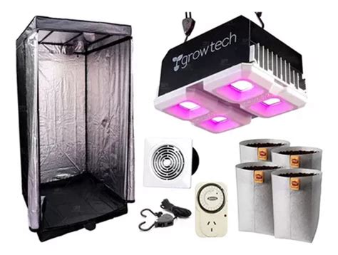 Kit Indoor Combo Carpa Cultivo Growtech 200w Macetas Acc