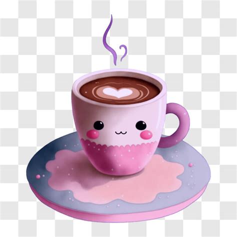 Download Cute Cup Of Coffee With Pink And White Hearts Png Online Creative Fabrica