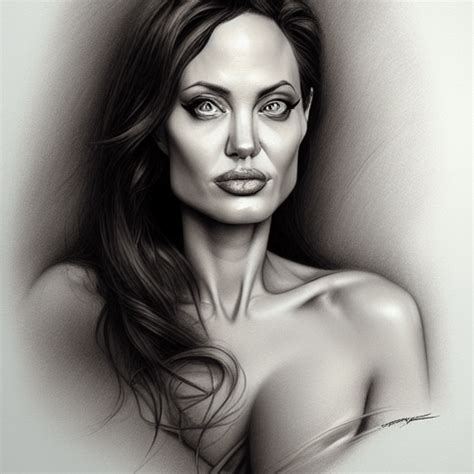 Milt Kahl Pencil Sketch Of Angelina Jolie Creative Fabrica