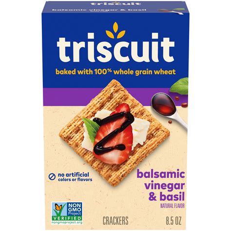 Triscuit Balsamic Vinegar And Basil Whole Grain Wheat Crackers 85 Oz