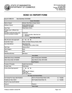 Fillable Online Fortress Wa Bond Report Form Fortress Wa Fax