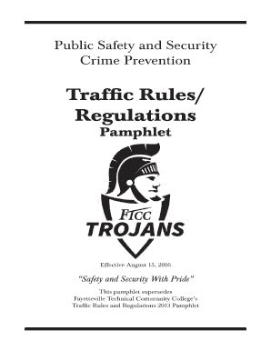 Fillable Online Faytechcc FTCC Traffic Rules Regulations Handbook