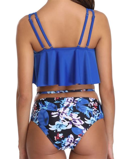 Floral Hanky Hem Bikini Swimsuit Shein Usa