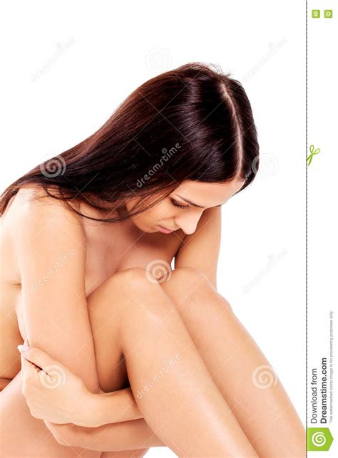 Nude Worried Woman Sitting On The Floor Stock Image Image Of