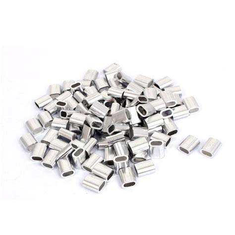 Unique Bargains 100pcs M4 Oval Aluminum Sleeves Clamps For 4mm Wire