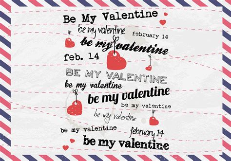 Be My Valentine Classic Postcard Vector 134887 Vector Art at Vecteezy