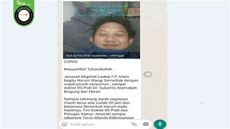 Cek Fakta Viral Foto Yang Diklaim Jenazah Anggota FPI Tersenyum Ini