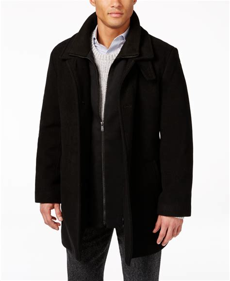 Calvin klein Coleman Wool-blend Overcoat in Black for Men | Lyst