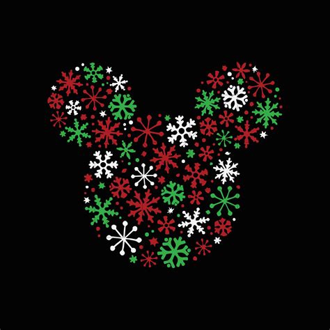 Mickey Mouse Icon Holiday Snowflakes Svg Christmas Svg Png Etsy