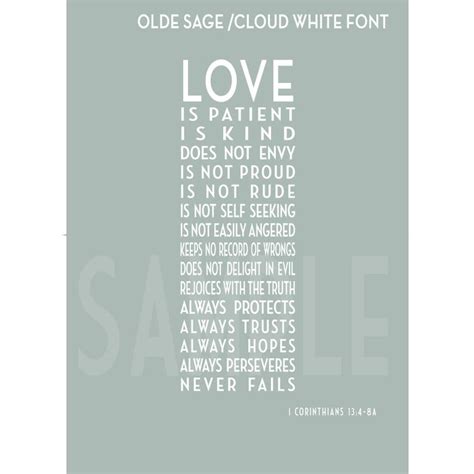 Love Is Patient Print I Corinthians Verse Wedding Reading Etsy Uk