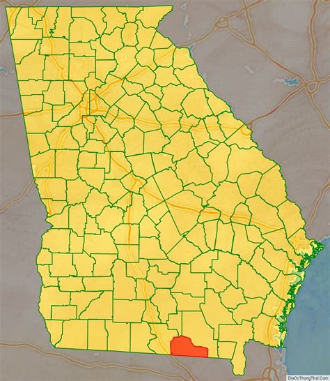 Map of Echols County, Georgia - Thong Thai Real