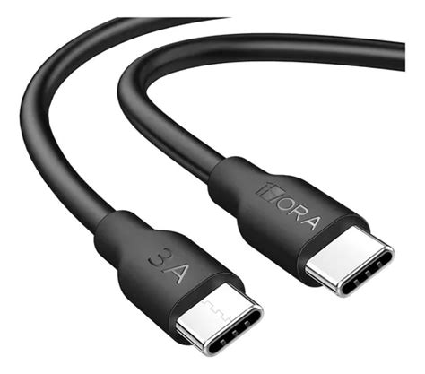 Cable Tipo C A Tipo C Usb Carga Rápida Turbo 3 0a Dato 1hora Color Negro