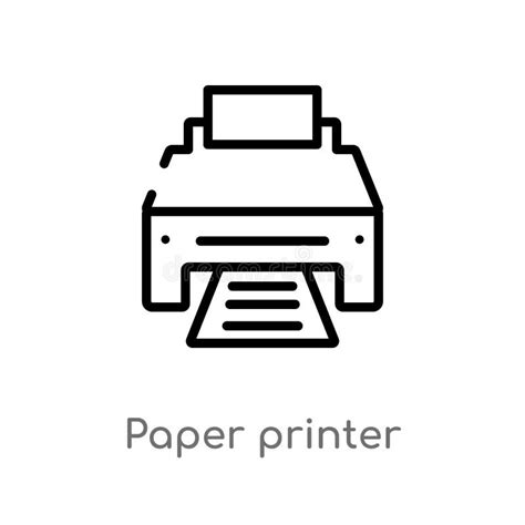 Icono Del Vector De La Impresora Del Papel De Esquema L Nea Simple