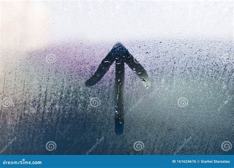 The Inscription On The Fogged Glass Stock Photo Image Of Global