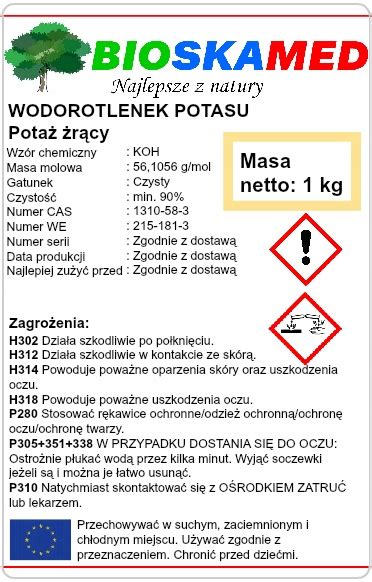 WODOROTLENEK POTASU KOH CZYSTY 1 Kg 7205590287 Oficjalne