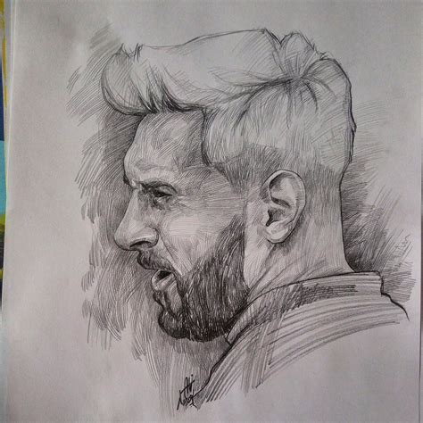 how to draw messi 9