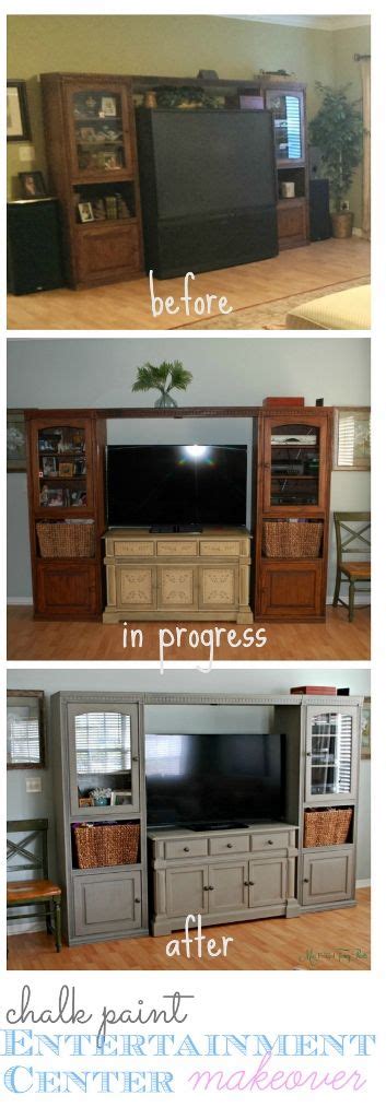 Diy Chalk Paint Entertainment Center Makeover Miss Frugal Fancy Pants