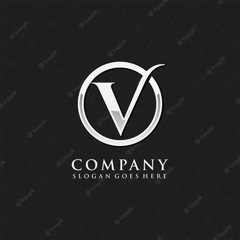 Letra V Logotipo Inicial Cromado Vetor Premium