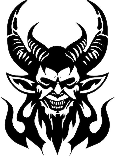 Premium Vector Satan Face Vector Art Tattoo Design Illustration