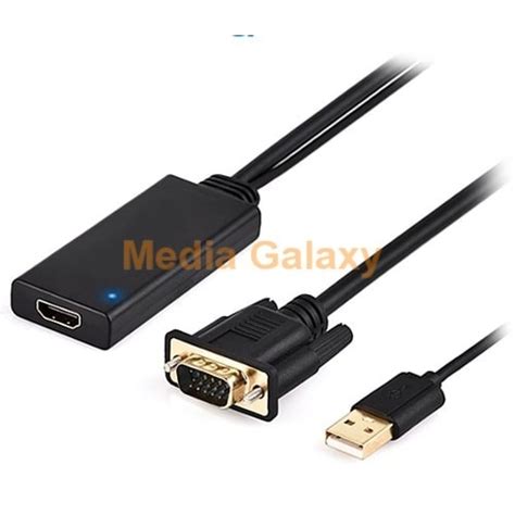 מדיה גלקסי מתאם מחיבור Vga לחיבור Hdmi כולל אודיו באמצעות Usb