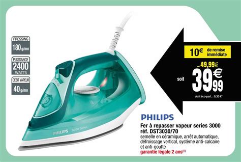 Promo Fer à Repasser Vapeur Séries 3000 Philips chez Migros France